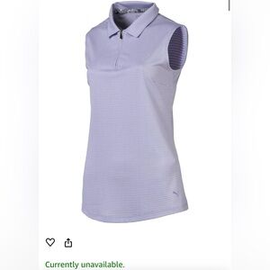 BRAND NEW- PUMA Checker Sleeveless Golf Polo-Light Purple and Size XL